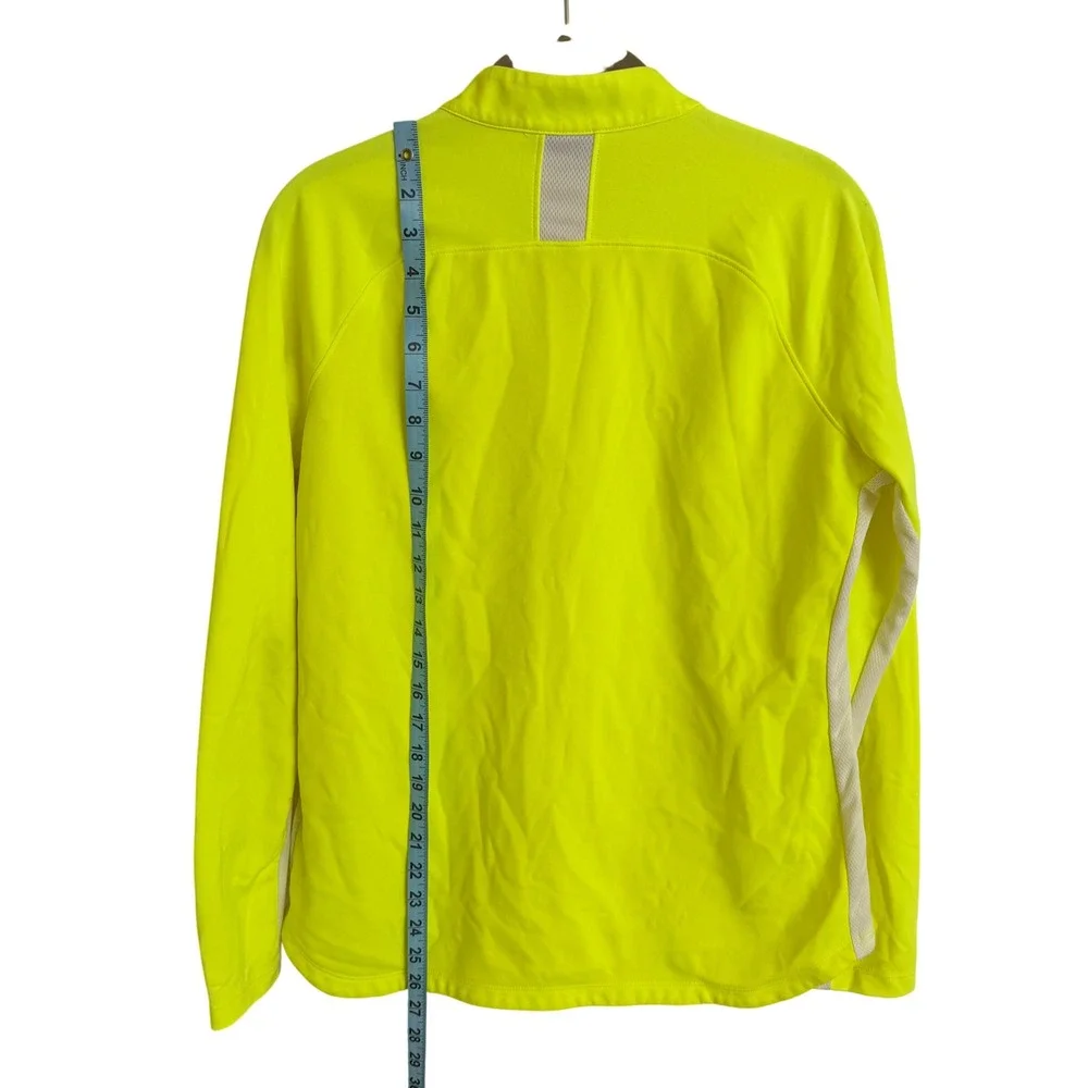 Nike Dri-FIT Academy Quarter Zip Pullover Volt Neon Yellow Mens Medium Thumbhole